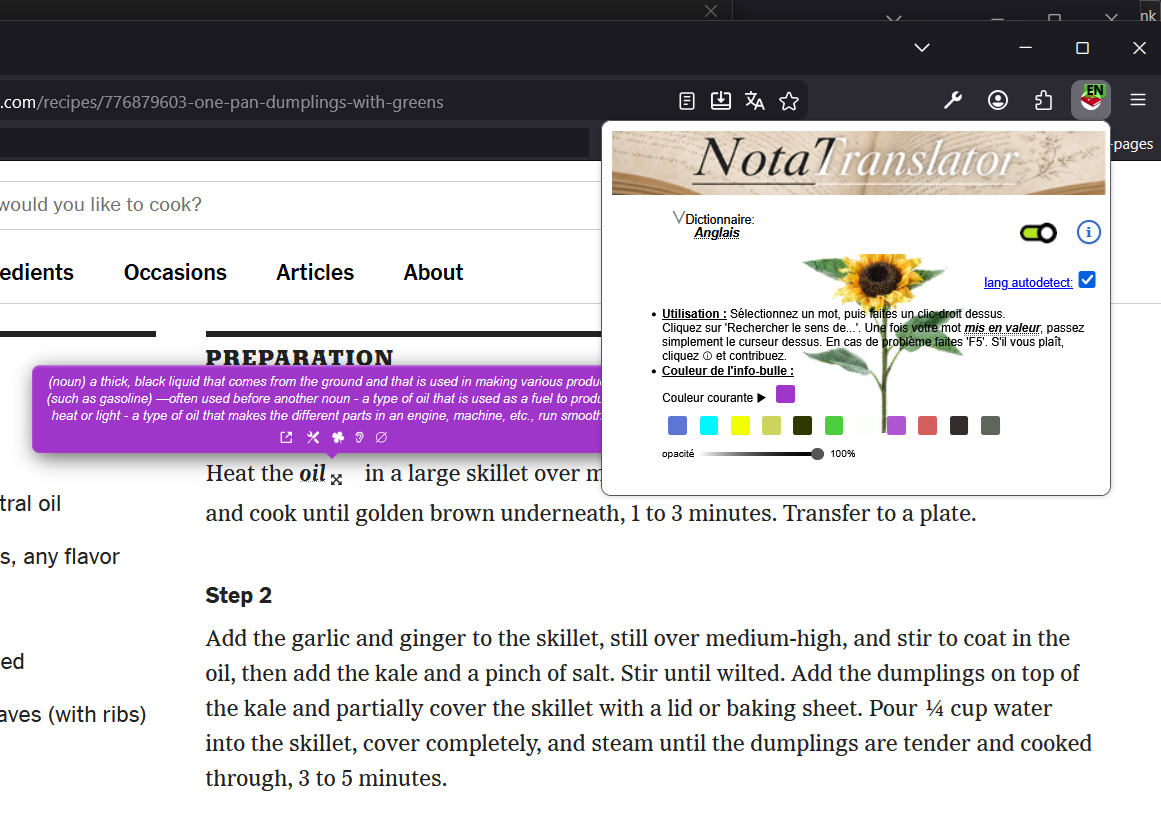 Firefox desktop screenshot of Not A Translator